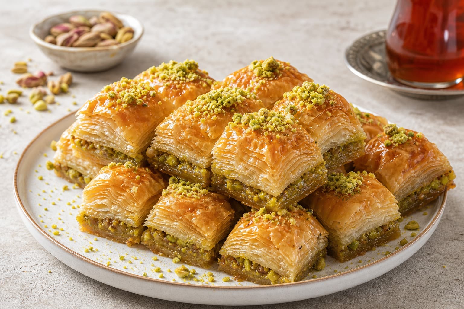 Rose Shaped Pistachios Baklava